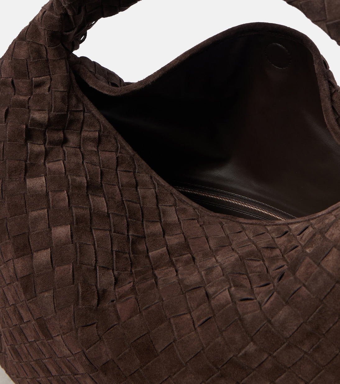 Bottega Veneta Hop Large Suede Shoulder Bag - Intrecciato