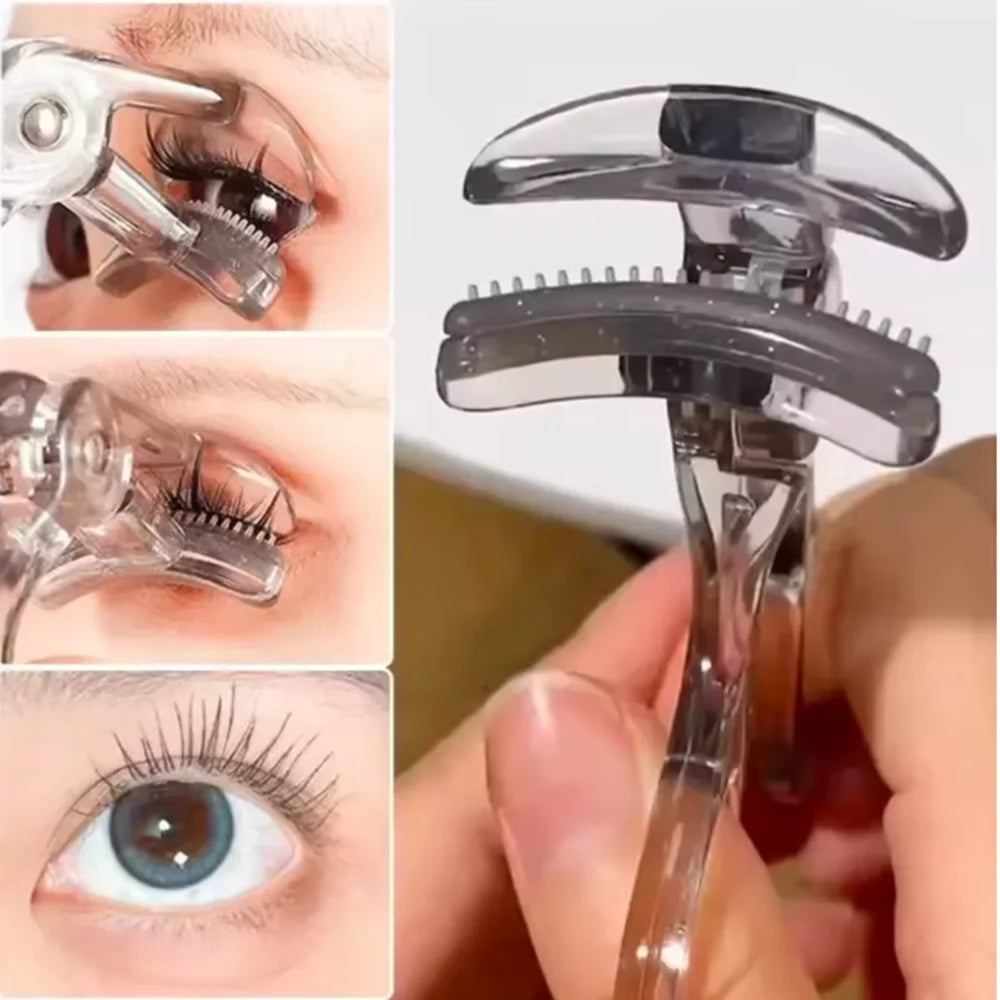 Dual-Type Eyelash Curler with Comb, Wide & Partial Clip Lash Curler Tool, Natural Curl Long-Lasting Eye Makeup Beauty Tool