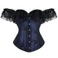 Lace Sleeves Off Shoulder Floral Overbust Corset Princess Elegant Corsets Victorian Women Sexy Bustier Showgirl Party Costume