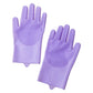 Silicone Dishwashing Gloves for Kitchen Dishwashing Laundry Scrubbing Gloves Household Soft Bristles Cleaning Pet Bathing Gloves