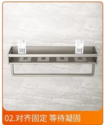 Maximize Your Space: No-Drill Aluminum Corner Shelf for Bathroom | All-in-One Shampoo Organizer & Towel Holder Solution