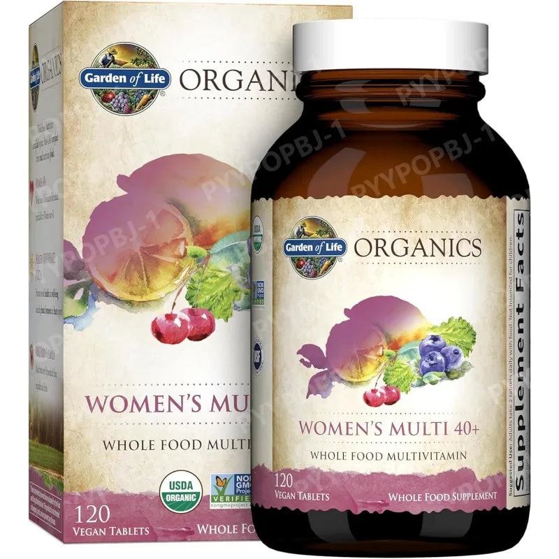 Garden of Life Multivitamin for Women 40 Plus Organics Womens Vitamins Hormone Breast Health Support Blend Vegan 120 Tablets