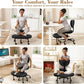 Meditation Chair, Cross Legged Chair with Wheels, ADHD Chair, Criss Cross Desk Chair with Height Adjustable Backrest and Adjustable Stool, Flexible Design for Fidgety Sitters,Black