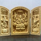 Solid Wood Carving Three Open Buddha Statue, Collapsible Sculpture, Living Room and Bedroom Decoration, Modern Art
