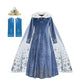 Elsa Dress for Girl Princess Birthday Party Winter Costume Kids Cosplay Frozen Evening Long Sleeve Clothes Snow Queen