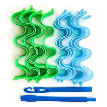 12pcs Heatless Hair Curler No Heat Hair Rollers Soft Curls Curling Rod Roller Sticks Perm Rods Wave Formers Hair Styling Tools