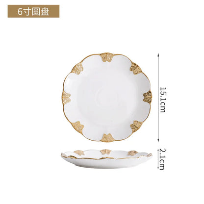 European Ceramic Phnom Penh Western-style Steak Plate Dining Room Characteristic Quadrilateral Tableware Household Dessert Plate