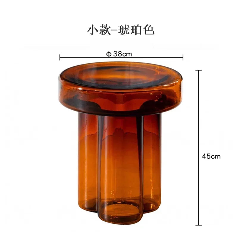 Round Glass Coffee Table for Living Room or Bedroom