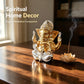Golden Ganesha Statue Resin Figurine Hindu Elephant God Sculpture Lucky Decor for Home Living Room Office Meditation Room Gift