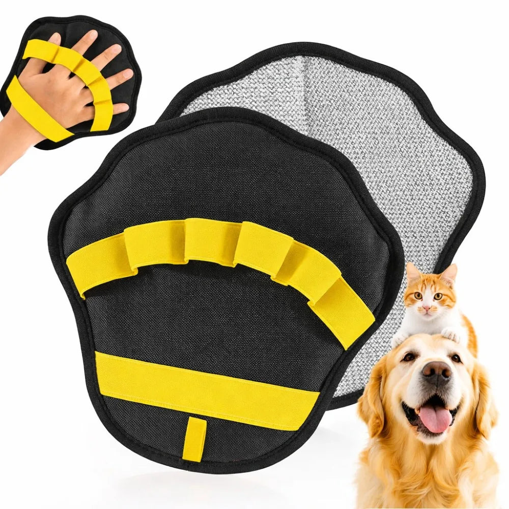Deshedding Pet Hair Remover Glove Massage Function Effective Grooming Glove Gentle 5 Finger Grooming Mittens Shedding Season