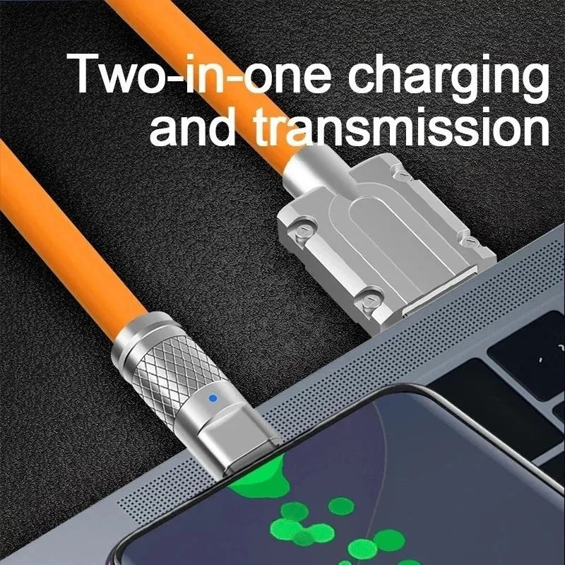 3PCS 120W Super Fast Charge Type-C Liquid Silicone Cable Quick Charge USB C Lines For Xiaomi Huawei Samsung USB Phone Data Wire