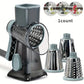 1Set 3 in 1 Rotary Cheese Grater Versatile Manual Vegetable Slicer Peanut Nuts Grinder Cheese Vegetable Shredder Clear JT242