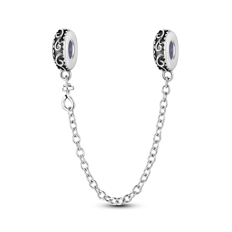 Silver Clasp 925 Sterling Silver CZ Pave Clip Charms Daisy Beads Stopper Safety Chain Fit Original Bangle Bracelet Jewelry Clips