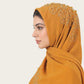 Muslim Square Scarf Women Fashion Rhinestone Hijab Arab Headwrap Turban Headband Pearl Chiffon Islamic Headscarf  Free Pin