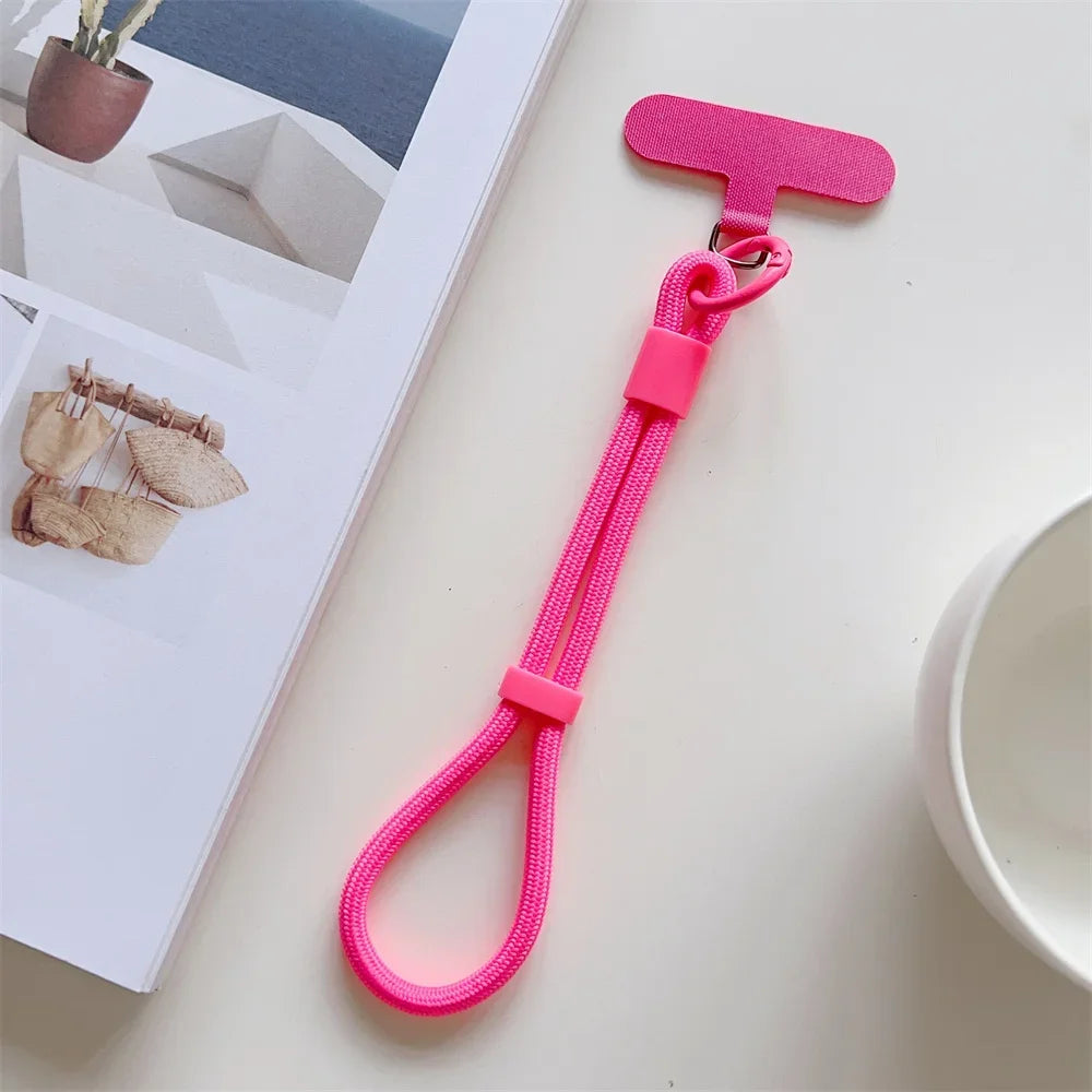 Universal Adjustable Mobile Phone Wrist Strap Lanyard Short with Self-locking Anti-drop Design Durable Polyester INS Phone Strap