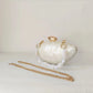 Shell Brand Pearl Brown Marble Acrylic Box Clutches Evening Bag Wedding Party  Female Mini Purse Evening Female Bridal Handbag
