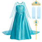 Halloween Elsa Dress for Girls Children Party Princess Costume Kids Disguise with Long Cloak Girl Snow Queen Carnival Clothes