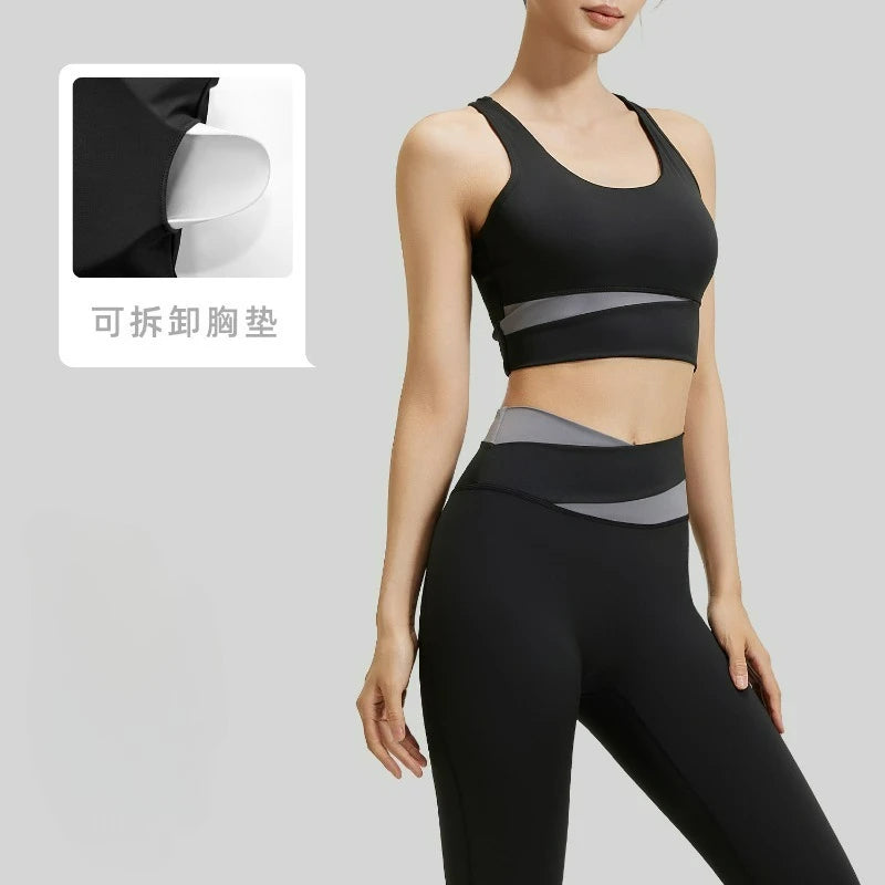 Yoga Set 3PCS Gym Clothes Sportswear Yoga Suits For Women Long Sleeve Crop Top Fitness Set Tracksuits Sports Bra Gym Leggings