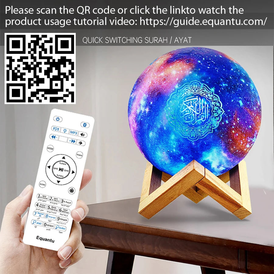 Quran Azan Islamic Muslim Koran Arab Ramadan Wireless Bluetooth Speaker Portable Bright Night Light Holy Lamp Arabic Islam Sound