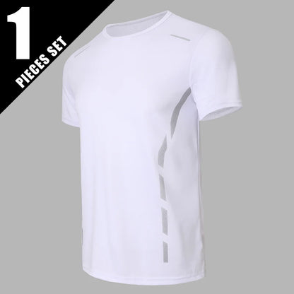 1/4 Pcs Men's Summer Fashion Printing Quick-drying Short-sleeved Youth Leisure Sports Fitness Breathable Top Middle-aged Loose T