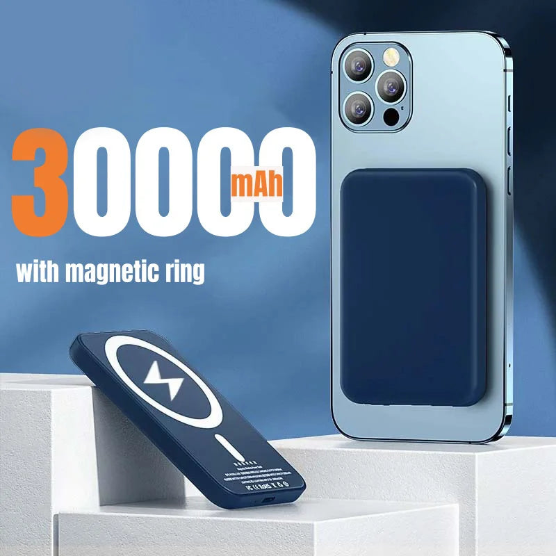 50000mah Wireless Magnetic Power Bank Pd 22.5w Portable Fast Charging External Spare Battery Pack For iphone Samsung Xiaomi