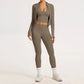 2/3PCS Yoga Set Women Gym Long Sleeve Sports Suits Fitness Bra Crop Top Workout Clothes Female Solid Seamless Legging Sportswear