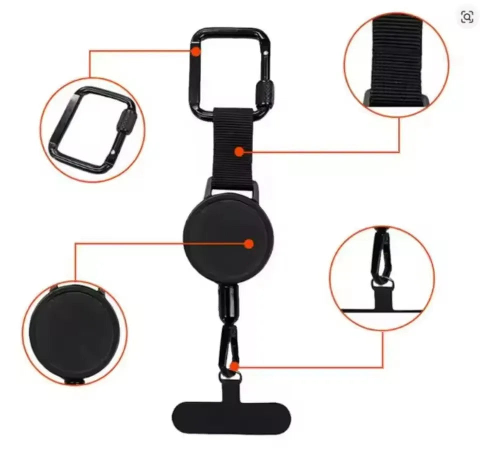 Retractable Anti-Theft Phone Holder Cellphone Lanyard Strap Smartphone Case Safety Tether with Belt Clip Cellphone Lanyard