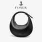 FOXER Brand PU Leather Women's Shoulder Bag Fashion Female Underarm Hobo Bag Crescent Half-moon Bag Travel Small Crossbody Bag