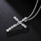 Fashion brand 925 Sterling Silver Necklace For Women Jewelry Blue crystal Exquisite cross Pendant birthday gifts Wedding party