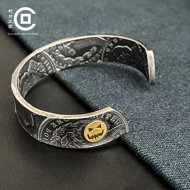 Hard Silver Coin Antique Coin U.S. Dollar Coin Midas Gold Smiley Morgan Coin Bracelet Couple