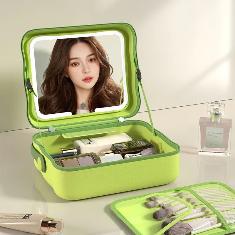 LED Cosmetic Case with Lights and Mirror Cosmetic Bag Large Capacity Premium Feeling Cosmetic Bag Luxury Makeup Bag Case