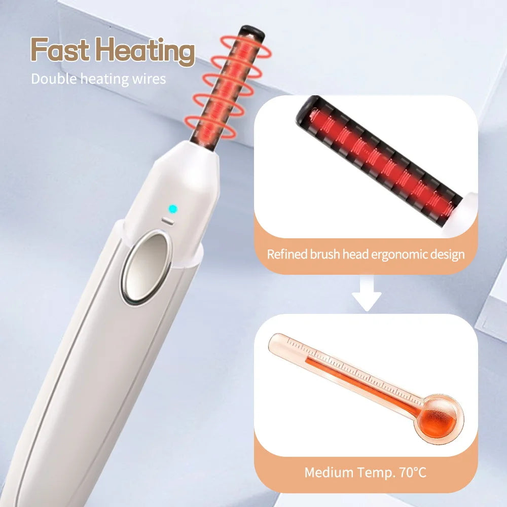 Electric Eyelash Curler with Three Adjustable Levels Portable Heating and Curling Suitable for Daily Makeup Tools