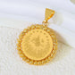 Arabic Islamic Simple Necklace Pendant 21k Gold Plated Dubai Wedding Vintage Coins Pendants Exotic Classic Ayatul Kursi Jewelry