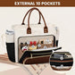 Large Capacity Tote Bag for Women Multi-Pocket Water-resistant Work Briefcase Professional Lightweight Quilted Shoulder Bag