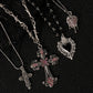 Y2K Sweet Cool Girl Personalized Creative Cross Love Pendant Necklace, Suitable for Daily Wearing