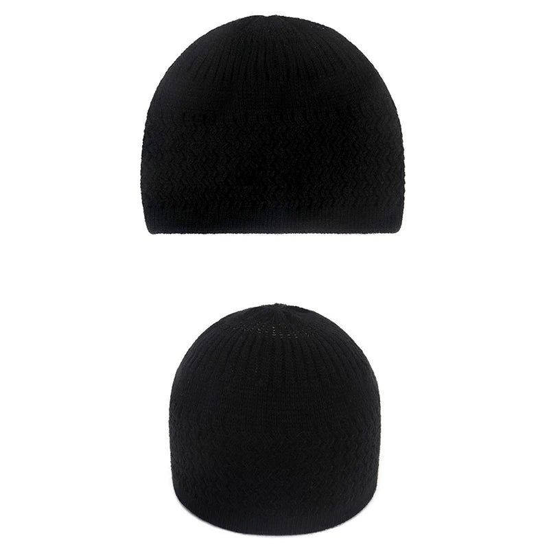 Winter Knitted Muslim Men Prayer Hats Unisex Beanies Cap Warm Islamic Ramadan Jewish Kippah Homme Hat Men's Wrap Head Caps