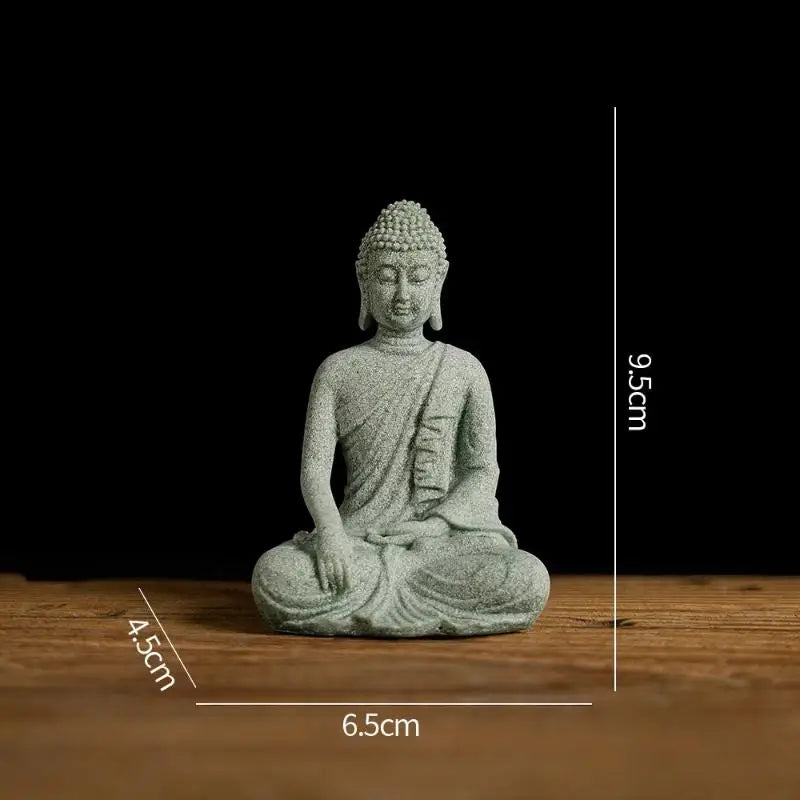 ♥Buddha Statue Set – Sandstone Finish, Various Poses, Zen Home Decor for Meditation & Spiritual Space