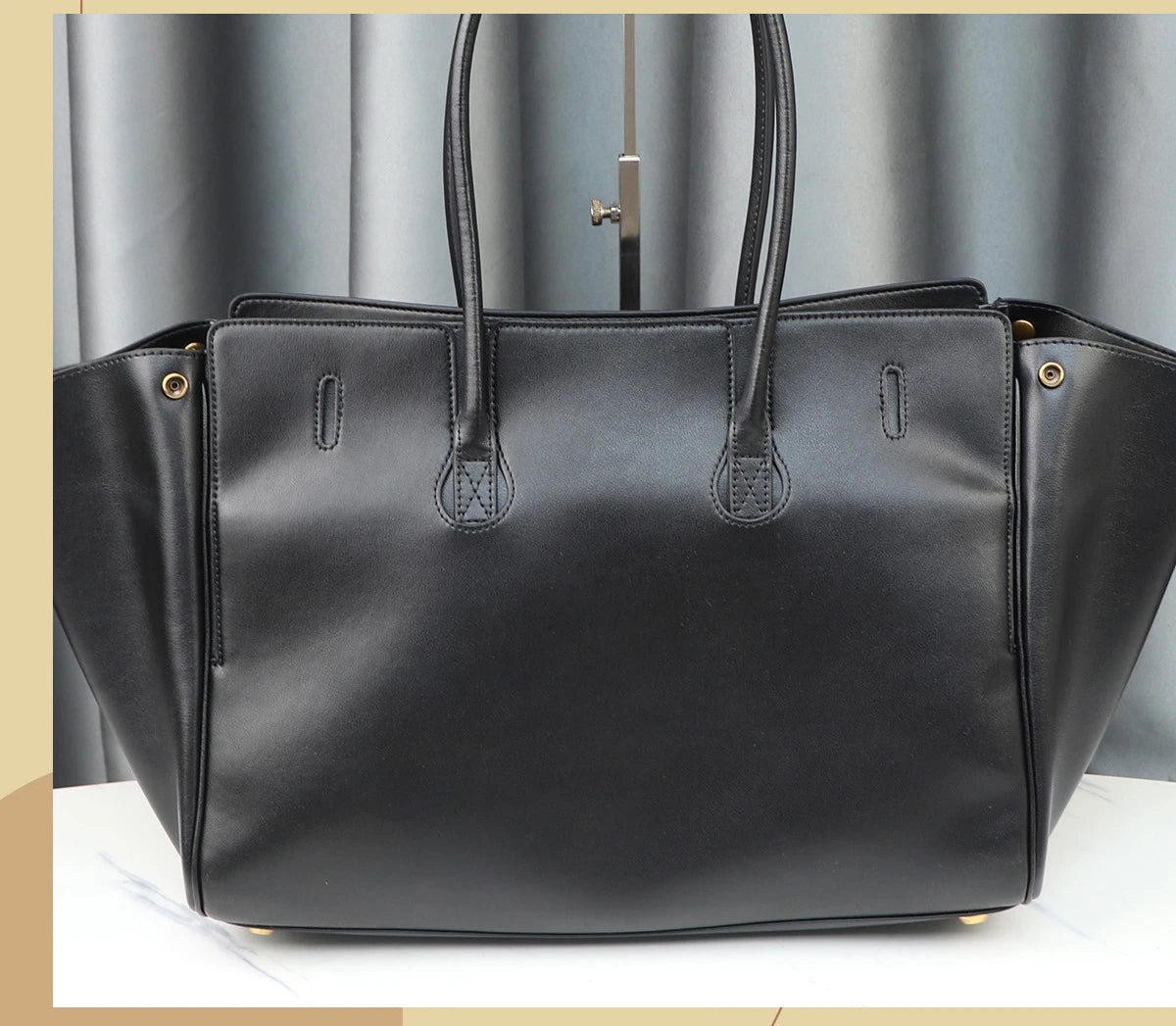 Genuine Cowhide Leather Tote Top Women's Bag Large-Capacity Neutral Motorcycle Wing Underarm Messenger Bag for Ladies 2025