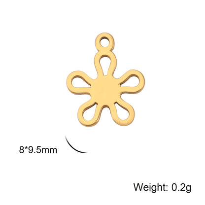 EUEAVAN 5pcs Stainless Steel Charms for Jewelry Making Leaves Lotus Flower Star Pendant Mini Charm Necklace Bracelet DIY Gifts