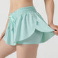 2 in 1 Flowy Sports Shorts Women Running Short Butterfly Tennis Skirt with Pockets Gym Yoga Athletic Biker Spandex Skirts Summer