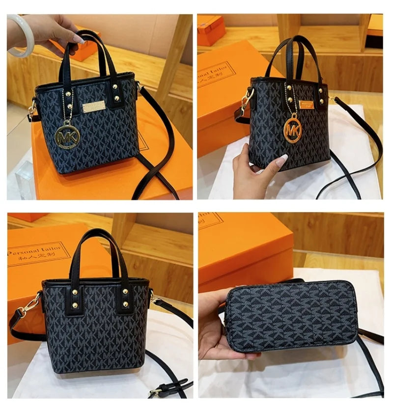 Michael Kors Ladies' one shoulder crossbody bag, fashionable and casual MK classic print, girls' mini bag, travel handbag