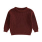 Suefunskry Newborn Baby Girl Boy Knitted Long Sleeve Autumn Winter Sweater Solid Loose Pullover Casual Tops Kids Clothes 0-5Y