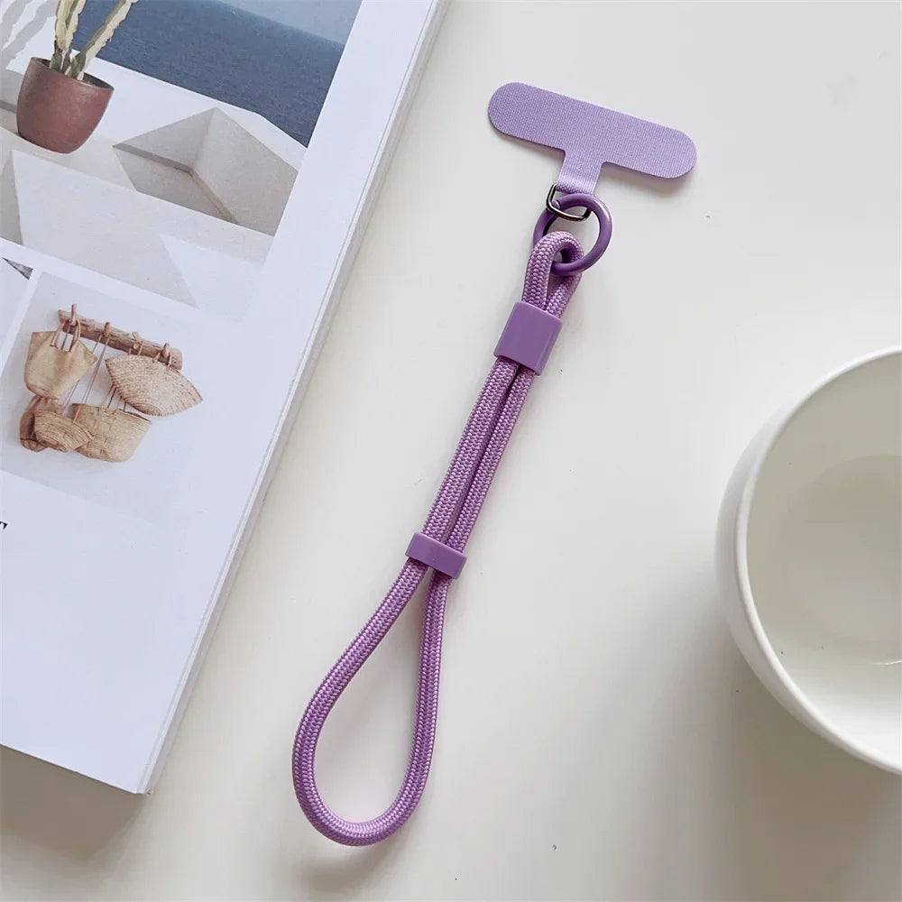 Universal Adjustable Mobile Phone Wrist Strap Lanyard Short with Self-locking Anti-drop Design Durable Polyester INS Phone Strap