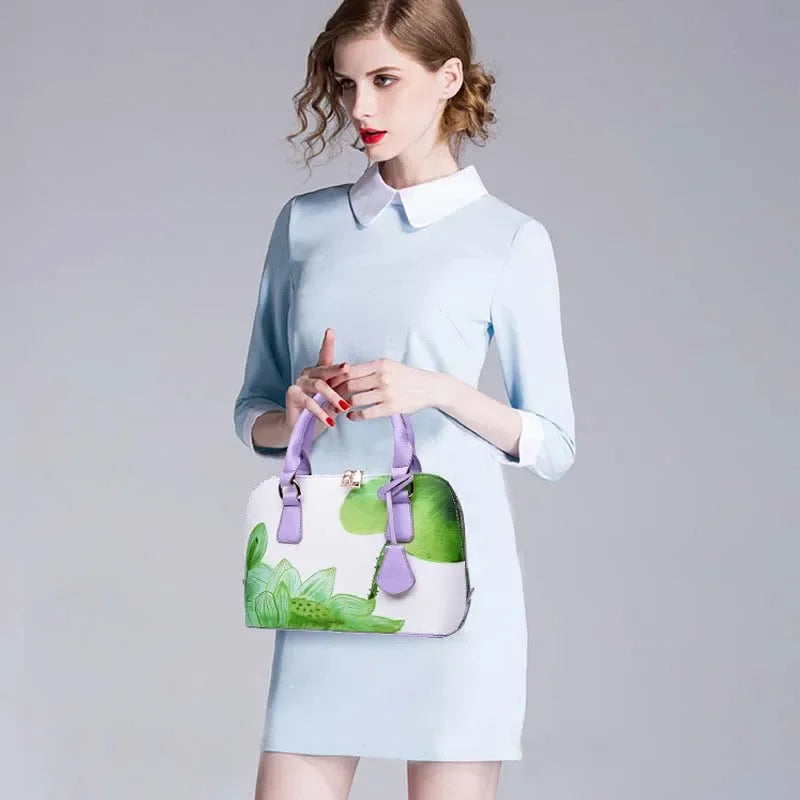 Hisuely Hot Sale Designer Printed Bags for Women Ladies Shopper Bag Shell Elegant Floral Shoulder Handbags