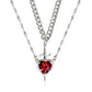 2Pcs Gothic Punk Sword Heart Creative Couple Necklace for Women Men Lovers Sparkling Y2K Heart Pendant Jewelry Accessories Gifts