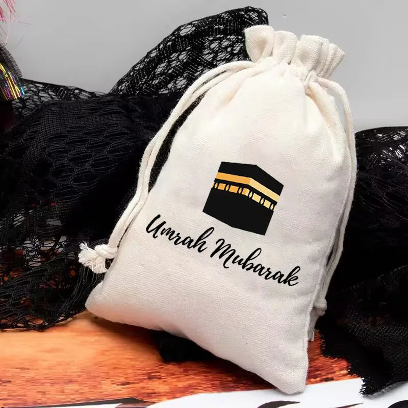 5pcs Kaaba Umrah Mubarak Gift Bags Muslim Islamic Ramadan Kareem Eid Decoration Hajj Congratulation Keepsake Celebration Present