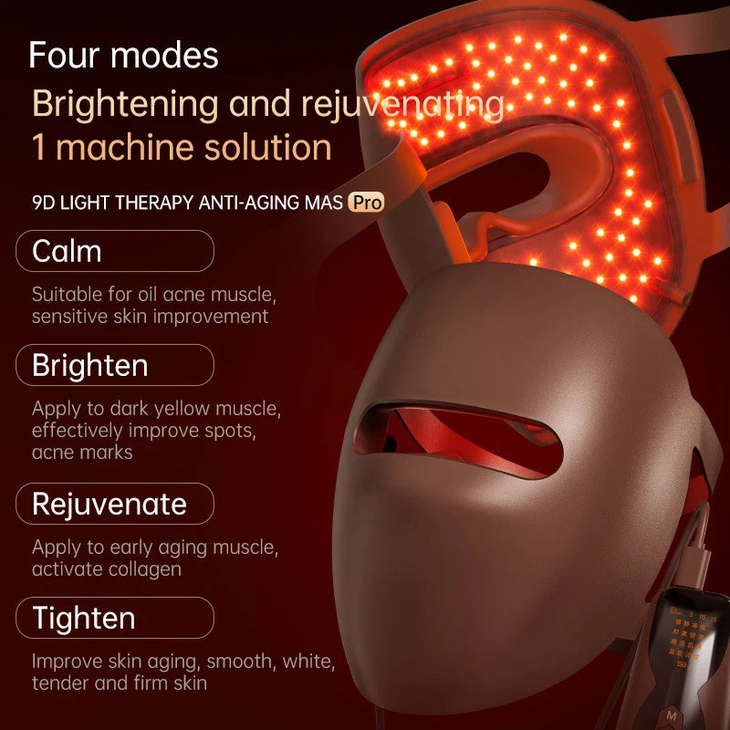 Home Use Red Light Therapy LED 4 Colors Facial Mask Skin Moisturize Rejuvenation Wrinkle Removal Anti Acne Shrink Pores Salon