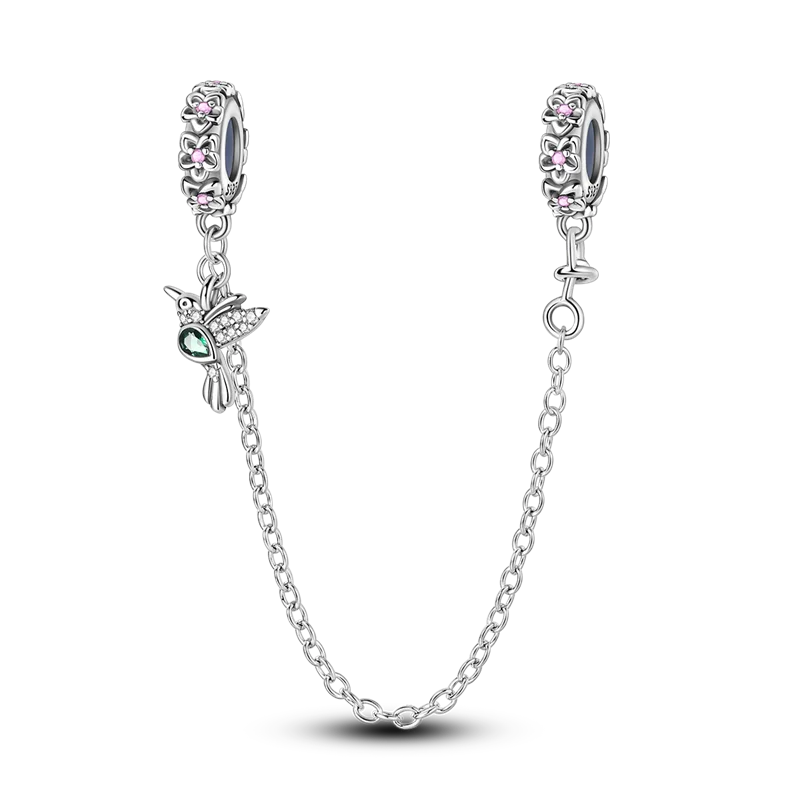 Silver Clasp 925 Sterling Silver CZ Pave Clip Charms Daisy Beads Stopper Safety Chain Fit Original Bangle Bracelet Jewelry Clips
