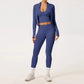 2/3PCS Yoga Set Women Gym Long Sleeve Sports Suits Fitness Bra Crop Top Workout Clothes Female Solid Seamless Legging Sportswear