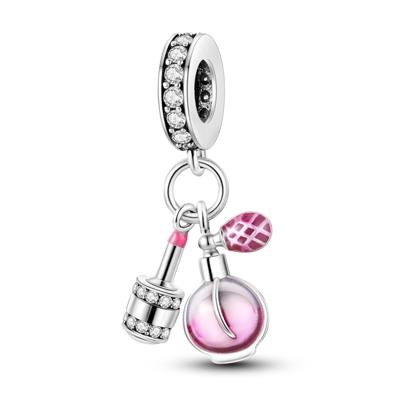 2026 Hot Sale Charms Bead 925 Sterling Sliver Pink Butterfly Luminous Firefly Dangle Fit Bangle Bracelet Necklace DIY Jewelry